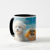 Bichon Frise Dog Impressionistischer Paint Tasse (Vorderseite Links)
