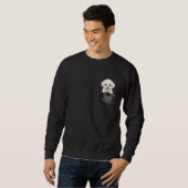 Bichon Frise Dog in Pocket Peeking Cute Puppy Dog Sweatshirt (Vorne ganz)