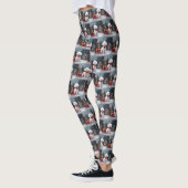 Bichon Frise Dog in Schnee Weihnachten Leggings (Links)