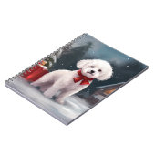 Bichon Frise Dog in Schnee Weihnachten Notizblock (Linke Seite)