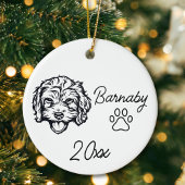 Bichon Frise Dog Individuelle Name & Year Line Art Keramik Ornament