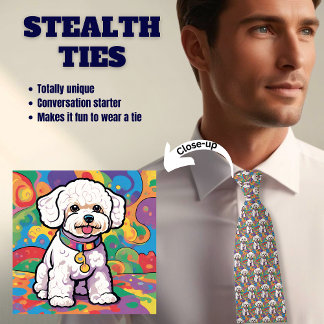 Bichon Frise Dog Lover's Stealth Krawatte