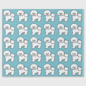 Bichon Frise Dog Muster auf blau Geschenkpapier (Flach)