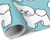 Bichon Frise Dog Muster auf blau Geschenkpapier (Rolleneckpunkt)