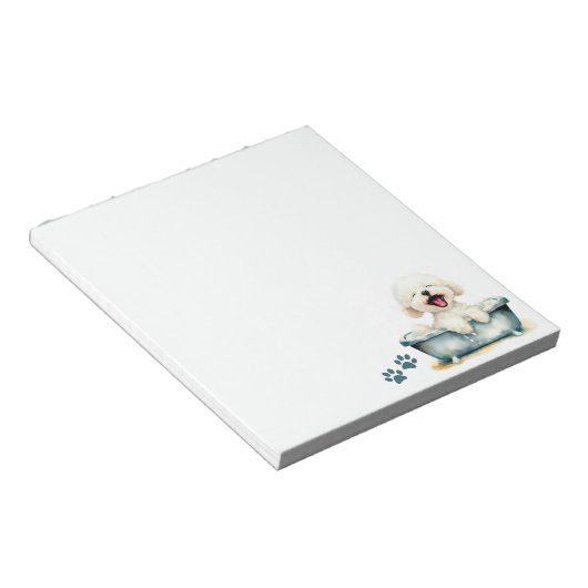 Bichon Frise Dog Notizblock (angewinkelt)
