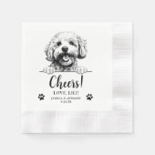 Bichon Frise Dog Personalisiert Cheers Serviette (Vorderseite)