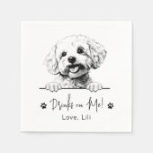 Bichon frise dog Personalisiert Drinks auf mich Serviette (Vorderseite)