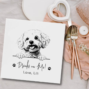 Bichon frise dog Personalisiert Drinks auf mich Serviette