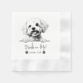 Bichon frise dog Personalisiert Drinks auf mich Serviette (Vorderseite)