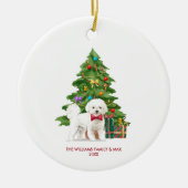 Bichon Frise Dog Personalisiert Weihnachten Keramik Ornament (Vorne)