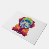 Bichon Frise Dog Pop Art Fußmatte (Schrägansicht)