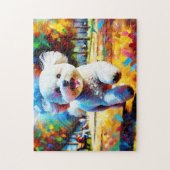 Bichon Frise Dog Portrait Akrylkkunstdruckhund Puzzle (Vertikal)
