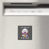 Bichon Frise Dog Rainbow Funny My Fur Pride Magnet (In Situ (Geschirrspüler))