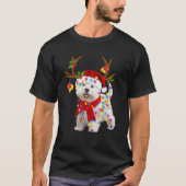 Bichon Frise Dog Reindeer Weihnachtsfest T-Shirt (Vorderseite)