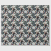Bichon Frise Dog Riding Motorrad Weihnachten Geschenkpapier (Flach)