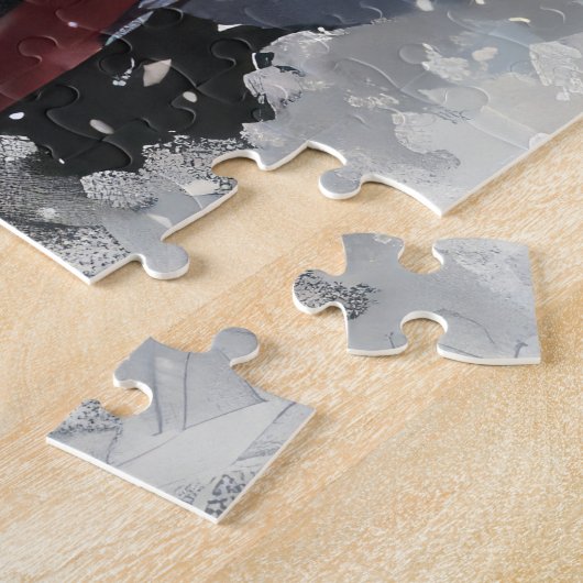 Bichon Frise Dog Riding Motorrad Weihnachten Puzzle (Seite)