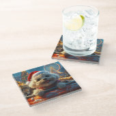 Bichon Frise Dog Roller Untersetzer Weihnachten (Schrägansicht)