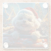 Bichon Frise Dog Roller Untersetzer Weihnachten (Rückseite)