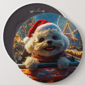 Bichon Frise Dog Roller Untersetzer Weihnachten Button (Vorne & Hinten)