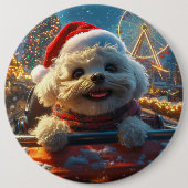 Bichon Frise Dog Roller Untersetzer Weihnachten Button (Vorderseite)