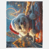 Bichon Frise Dog Roller Untersetzer Weihnachten Fleecedecke (Vorderseite)