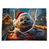 Bichon Frise Dog Roller Untersetzer Weihnachten Große Geschenktüte (Vorderseite)
