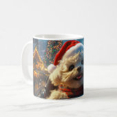 Bichon Frise Dog Roller Untersetzer Weihnachten Kaffeetasse (Vorderseite Links)