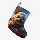 Bichon Frise Dog Roller Untersetzer Weihnachten Kleiner Weihnachtsstrumpf (Vorderansicht (hängend))