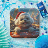 Bichon Frise Dog Roller Untersetzer Weihnachten Pappteller (Party)