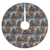 Bichon Frise Dog Roller Untersetzer Weihnachten Polyester Weihnachtsbaumdecke (Vorderseite)