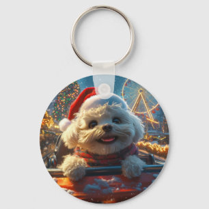 Bichon Frise Dog Roller Untersetzer Weihnachten Schlüsselanhänger