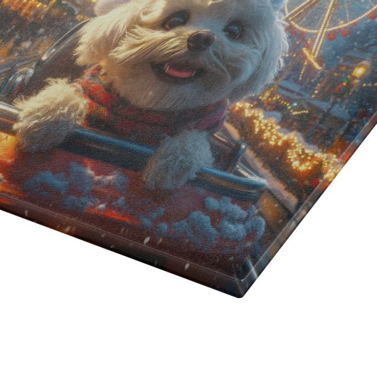 Bichon Frise Dog Roller Untersetzer Weihnachten Schneidebrett (Ecke)