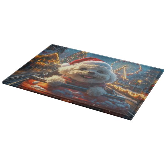 Bichon Frise Dog Roller Untersetzer Weihnachten Schneidebrett (Ecke)