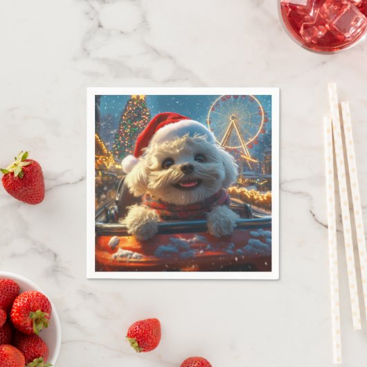 Bichon Frise Dog Roller Untersetzer Weihnachten Serviette (Beispiel)