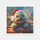 Bichon Frise Dog Roller Untersetzer Weihnachten Serviette (Vorderseite)