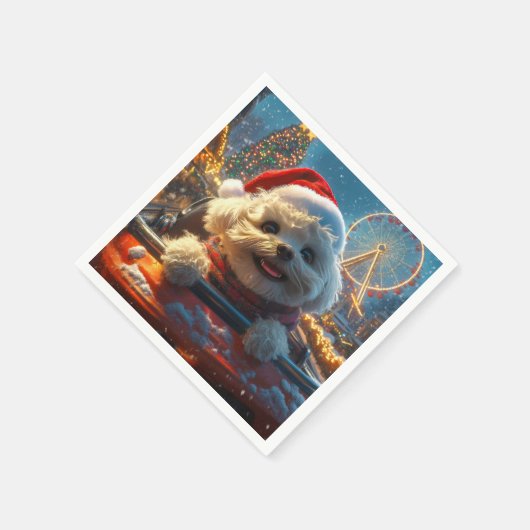 Bichon Frise Dog Roller Untersetzer Weihnachten Serviette (Ecke)