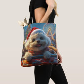 Bichon Frise Dog Roller Untersetzer Weihnachten Tasche (Von Nahem)