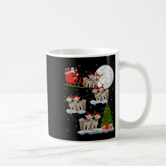 Bichon Frise Dog Santa Sleigh Flying Funny Magical Kaffeetasse (Rechts)