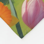 Bichon Frise Dog Spring Blumen Malerei Fleecedecke (Ecke)