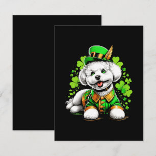 Bichon Frise Dog St Patrick's Day Begleitkarte