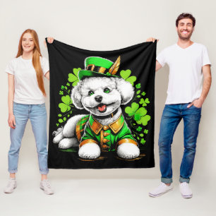 Bichon Frise Dog St Patrick's Day Fleecedecke