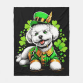 Bichon Frise Dog St Patrick's Day Fleecedecke (Vorderseite)