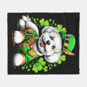 Bichon Frise Dog St Patrick's Day Fleecedecke (Vorderseite (Horizontal))