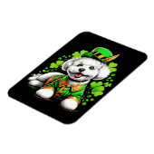 Bichon Frise Dog St Patrick's Day Magnet (Linke Seite)
