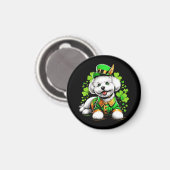 Bichon Frise Dog St Patrick's Day Magnet (Vorderseite/Rückseite)