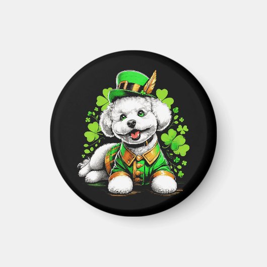 Bichon Frise Dog St Patrick's Day Magnet (Vorne)