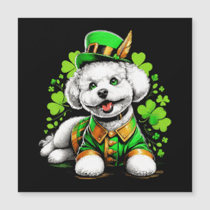 Bichon Frise Dog St Patrick's Day Magnetkarte