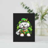 Bichon Frise Dog St Patrick's Day Postkarte (Stehend Vorderseite)