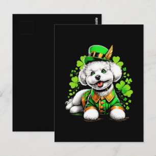 Bichon Frise Dog St Patrick's Day Postkarte