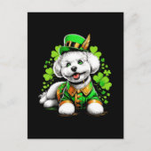Bichon Frise Dog St Patrick's Day Postkarte (Vorderseite)